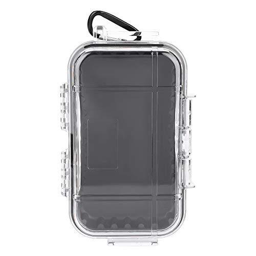 Small Waterproof Storage Case, Outdoor Survival Waterproof Dry Box Protective Case Shockproof Airtight Carry Box Container Floating Hard Shell for EDC Tools Phone Keys Watches Travel Fishing - color: transparent