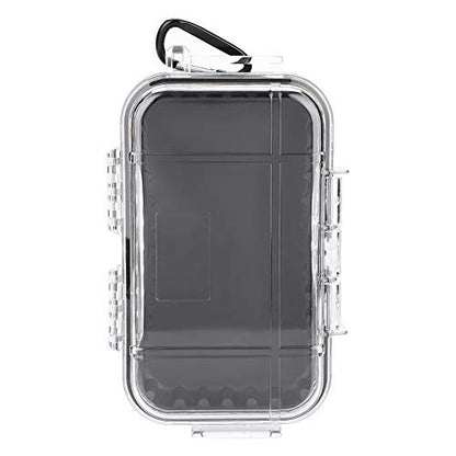 Small Waterproof Storage Case, Outdoor Survival Waterproof Dry Box Protective Case Shockproof Airtight Carry Box Container Floating Hard Shell for EDC Tools Phone Keys Watches Travel Fishing - color: transparent