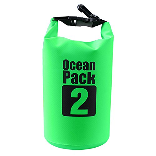 Dry Sack/Waterproof Bag for Boating, Kayaking, Hiking, Snowboarding, Camping, Rafting, Fishing and Backpacking (Green, 2L) - color: Green, size: 2L