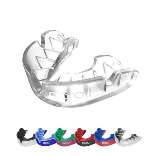OPRO Silver Level Moldable Mouth Guard, Essential Fit, Clear - color: Clear/Clear, size: Youth (Under 10)