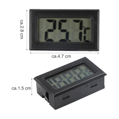 Digital for MINI Thermometer With LCD Display Waterproof Humidity Meter Sensor -50 To 110°C For Aquariums Terrariums And Liquid Measurement Includes for battery And Black Cable(2 meters)