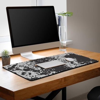 Big Mouse Pads Black Gaming Mousepad Computer Desk Mat Cute Desk Mat Non-Slip Rubber Base Waterproof with Stitched Edges 35.4 X 15.7 for Game Office, Horse Hide Animal Print - color: Horse Hide Animal
