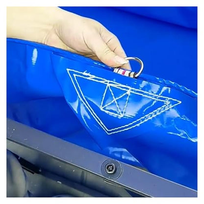 Durable PVC Canvas Stock Tank for Koi Pond - Temporary Outdoor Holding Tank, Easy Setup, Portable Design (450gsm, 9.5x6.2x3ft) - Ideal for Saltwater & Freshwater Fish