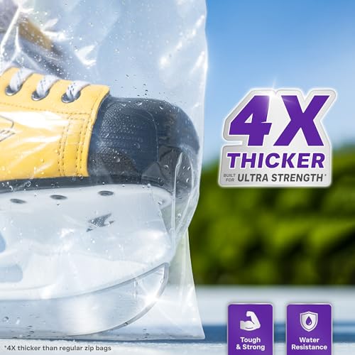 8 Mil Heavy Duty Zip Seal Lock Bags, 8"x10" 25 Pack, Quart Storage Bags | Waterproof Reusable Clear Plastic Baggies with Resealable Zipper for Sandwich, Freezer, Tools, Hardware, Industrial Parts - size: 8"x10"