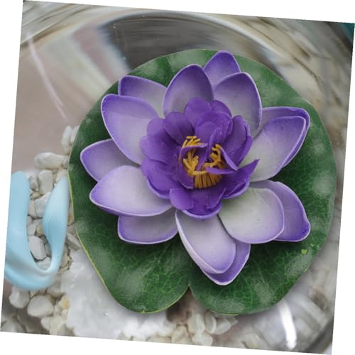 Artificial Floating Lotus Leaves 10pcs 17cm Aquarium Lotus-Leaves Fish Pond Decor Simulation Water Lily Pads for Home Garden Pool Display