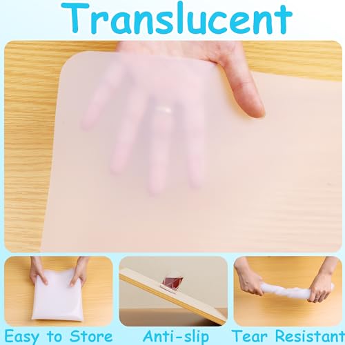 Clear Silicone Crafts Mats: Translucent Non-slip Silicone Jewelry Sheet 11.8×15.75In - Heat Resistant Countertop Liner for Epoxy Resin Glitter Slime DIY Nail Art (4 Pack) - color: Translucent(4pcs), size: 11.8"W x 15.75"L