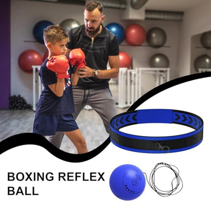 Boxing Reflex Ball Headband Multifunctional Fun Effective Hand Eye | Beginners Reflex Punching Ball Boxing Gear for Adults Enthusiasts Families Friends Amateurs Lovers Fun Sp - color: Blue ball
