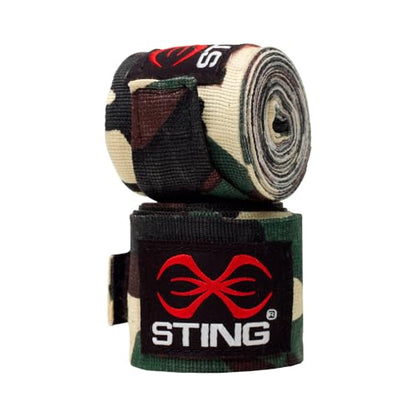 STING Elasticized Boxing Hand Wraps, Boxing Equipment for Professional Competition and Training - color: Army Camo, size: 180 Inch
