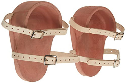 Custom Leathercraft CLC 318 Professional Heavy-Duty Molded Rubber Kneepads,Brown - style: Double Adjustable Leather Straps