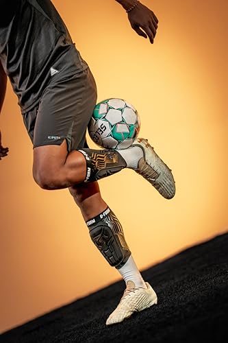 G-Form V2 Shin Guards NOCSAE, Adult - color: Black/Gloss Black, size: X-Large