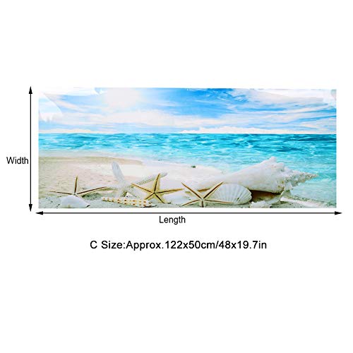 Aquarium Background Sticker Glow in The Dark Underwater Sea Landscape Design for Fish Decor PVC Wall Decal 122 X 50 Cm (122 * 50cm)
