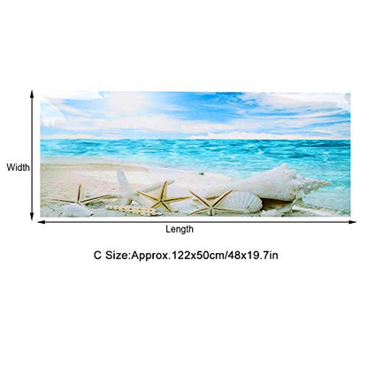 Aquarium Background Sticker Glow in The Dark Underwater Sea Landscape Design for Fish Decor PVC Wall Decal 122 X 50 Cm (122 * 50cm)