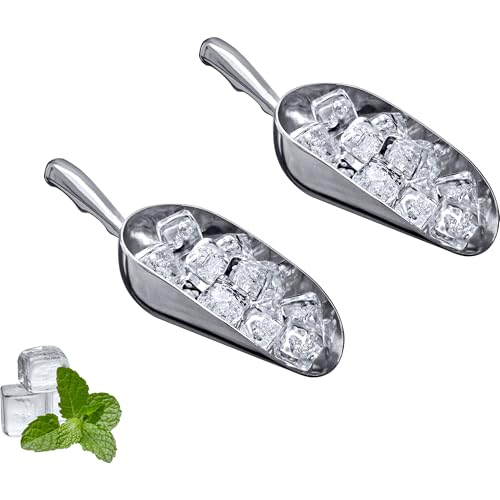 Elsa - 24-Ounce Aluminum Ice Scoops (Set of 2), Cast Aluminum Utility Scoops, Food-Grade, Good for Home and Commercial Use, NOT Dishwasher-Safe, Hand-Wash Recommended