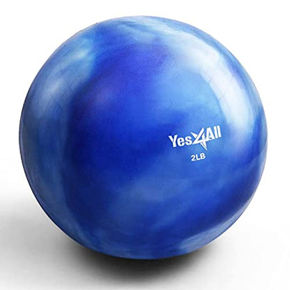 Yes4All Weighted Toning Balls for Exercise, Soft Medicine Balls for Exercise, Pilates, Yoga, Balance, Flexibility, 2-10lbs - color: F. 2lb - Blue, style: C. Marble