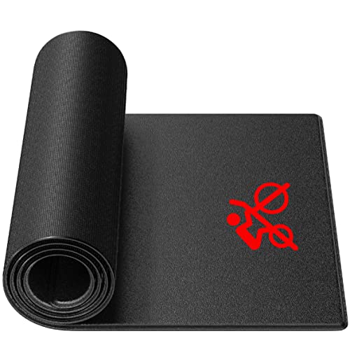 Bike Mat Compatible with Peloton Bike, 6mm Floor Protector - size: 24x48", style: Logo Style