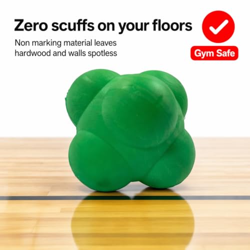 Agility Bounce Reaction Ball, Rubber Six Knob Reflex Trainer - color: Green