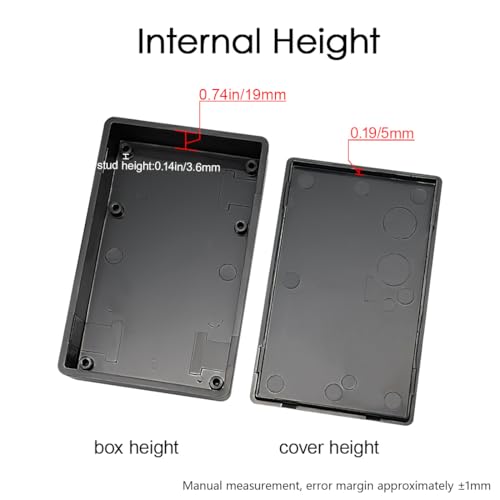 Project Box, 5 Pieces ABS Electrical Box Small Junction Box for Electronics PCB Case,Electronic Hobby Box Black, Outside Size 3.6 x 2.3 x 0.9 inch (92 x 58 x 23 mm) - size: 3.6" x 2.3" x 0.9"(5pc)