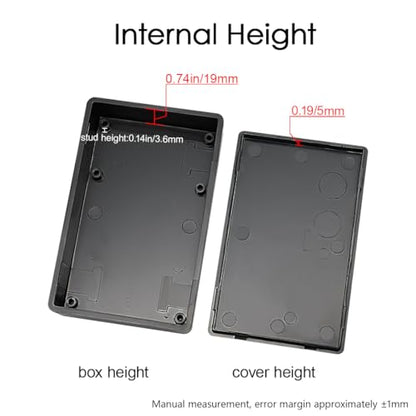 Project Box, 5 Pieces ABS Electrical Box Small Junction Box for Electronics PCB Case,Electronic Hobby Box Black, Outside Size 3.6 x 2.3 x 0.9 inch (92 x 58 x 23 mm) - size: 3.6" x 2.3" x 0.9"(5pc)