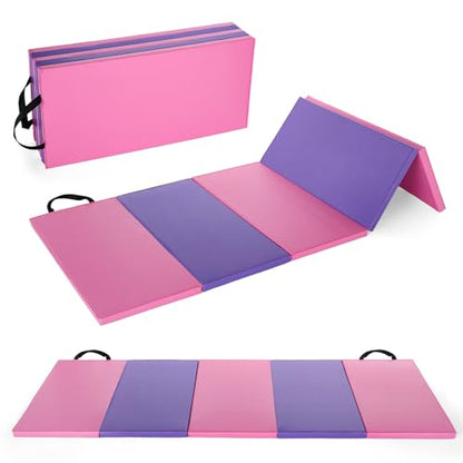 Garvee Gymnastics Mat, 6.2Ft 2-Inch Thick 4-Fold | Exercise Floor Mat for Home Gym, Portable Yoga Mat for Pilates, Aerobics, Martial Arts & Training - size: 6.2x2.6Ft 1.8-Inch
