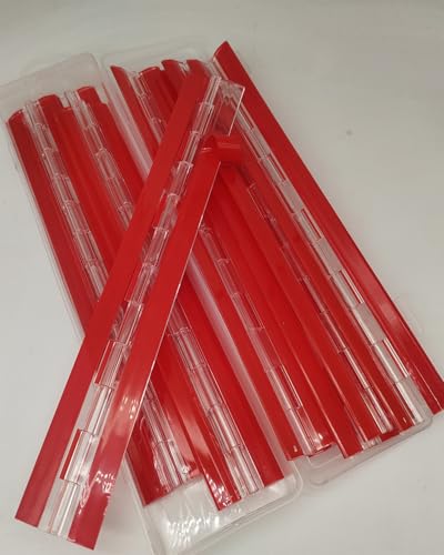 Acryl-Hinge 300mm Transparent Plastic Piano Hinges (Self-Adhesive) 10 PCS, for DIY Box, Aquarium, Golf Cart Tray, Display Stand