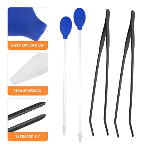 BESPORTBLE 4pcs Aquarium Fish Tank Cleaning Tool Pipette Tweezers Gravel for Easy Waste Removal Safe for Fish and Corals