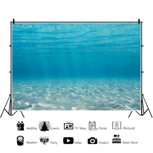 7x5ft Undersea Backdrop for Photography Underwater World Ocean Floor Aquarium Background Summer Sunshine Tropical Fish Tank Water Wave Backdrop Birthday Party Banner Decor Photo Booth Props