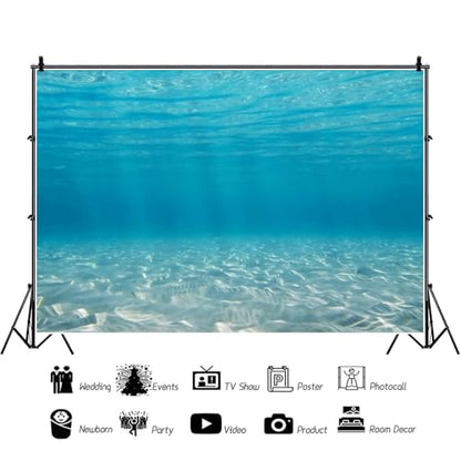 7x5ft Undersea Backdrop for Photography Underwater World Ocean Floor Aquarium Background Summer Sunshine Tropical Fish Tank Water Wave Backdrop Birthday Party Banner Decor Photo Booth Props