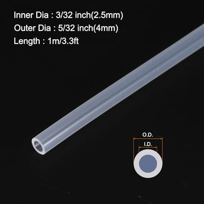 3.3ft 3/32" ID x 5/32" OD Silicone Tubing Clear 2.5mm x 4mm Industrial Plastic Tubing Pure Silicone Hoses for Pump Siphoning Draining Irrigation Brewing - color: Clear, size: 3/32" x 5/32"