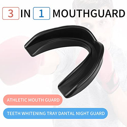 Kathfly 50 Pcs Football Mouth Guards Bulk Sports Mouthpieces - color: Black, Clear