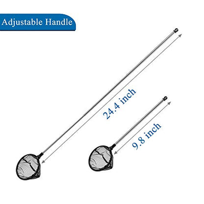Aquarium Fish Net 3.5" Round Fish Net Extendable with 2 Units Coral Feeder Long Syringe 50 ML