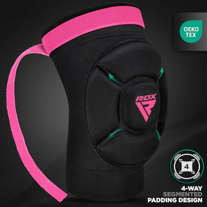 RDX Elbow Pads, Muay Thai MMA Kickboxing Sparring Elbow Guard, Martial Arts Striking Protection,Wrestling Basketball Adjustable MTB Volleyball Compression Padded Sleeve, Men Women - color: Black Pink, size: Large