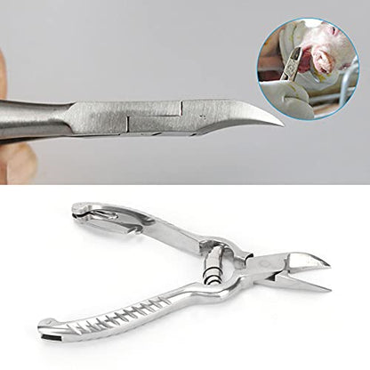 Pig Tooth Nipper Pliers, Stainless Steel Pig Teeth Clippers, 14cm/5.5in Pig Teeth Cutting Tool with Ergonomic Handle, Gourd Shaped Piglet Teeth Pliers for Home and Farm
