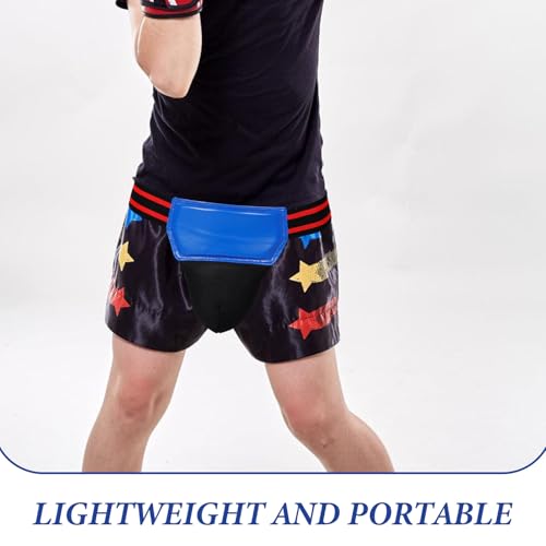 Abaodam Men’s Boxing Groin Protector Cup Blue Athletic Pelvic Guard Boxing Sparring Gear Suitable for Taekwondo Karate MMA Combat Sports Training