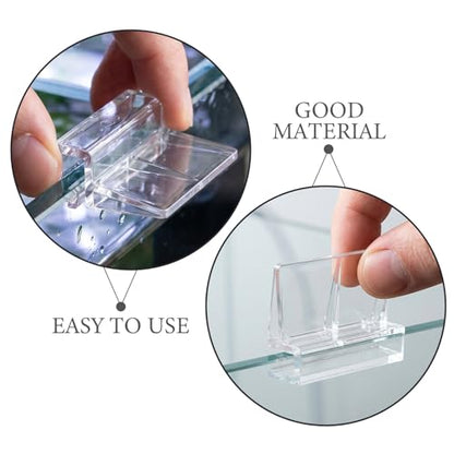 20pcs Aquarium Cover Bracket, Fish Tank Lid Clips, Glass Cover Clip, Acrylic Aquarium Lid Support Holder for Pet Supplies, Water Feature 6mm