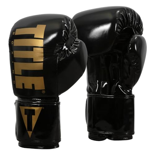 TITLE Boxing Inferno Intensity Elastic Training Gloves - color: Black/Gold, size: 16 oz
