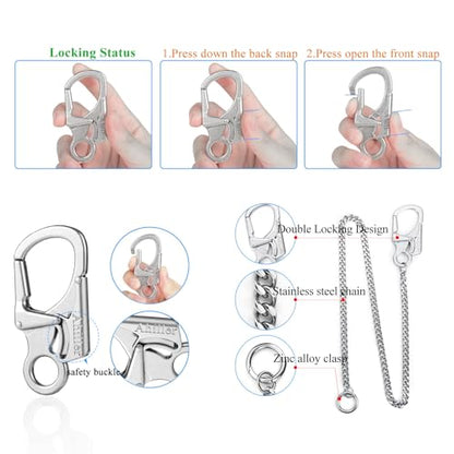Ahiller Heavy Duty Key Wallet Chains for Men Biker - color: Silver-yk-1p