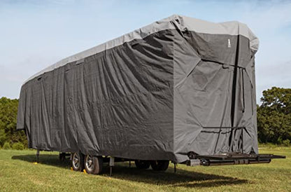 Camco ULTRAGuard 26 to 28-Ft Fifth Wheel RV Cover - Features Zipper Entry Doors & Covered Air Vents - Crafted of Spunbond Polypropylene - Storage Bag for RV Storage & Organization (45752) - size: 26' - 28', style: Fifth Wheel