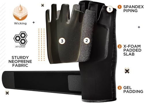RDX Boxing Inner Gloves Hand Wraps Men Women, Hybrid Design Gym Weight Lifting Workout, 50Cm Long Wrist Support, Neoprene Under Mitts, MMA Muay Thai Martial Arts Training, Kickboxing Punching - size: X-Large