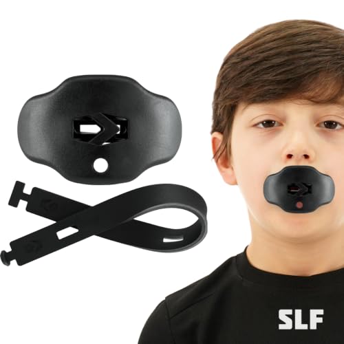 SLEEFS Kids Football Mouthguard with Strap for Teeth and Impact Protection - color: Black, size: Kids