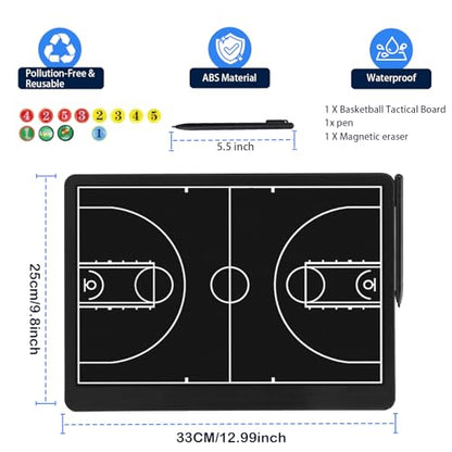 Electronic 16 inch Basketball Coaching Boards, Portable Erasable Pro Strategy Board for Training Teaching Competition Command,Tactical Drawing Tablet Coach Gifts (16 inch Basketball)