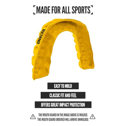 2 Pack Nxtrnd Classic Mouthguard, Custom Fit Sports Mouthpiece for Football, Boxing, MMA, Basketball, Hockey, Lacrosse, Youth & Adult (Yellow) - color: Yellow