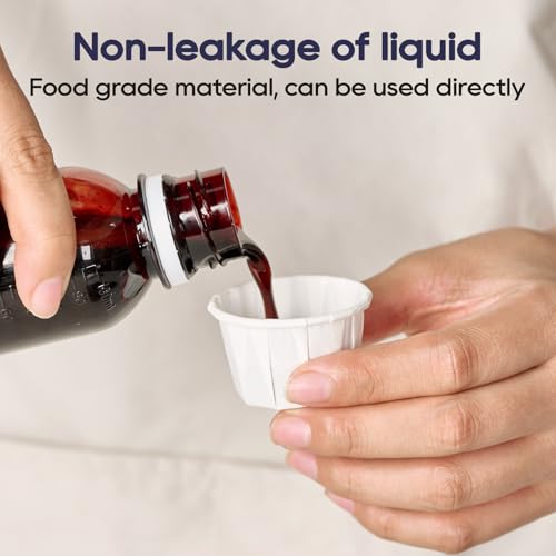 LITOPAK 500 Pack 1 oz Paper Souffle Cups, Disposable Paper Medicine Cups for Tasting Pills, Food Dessert, and Condiments - style: White-1oz-500