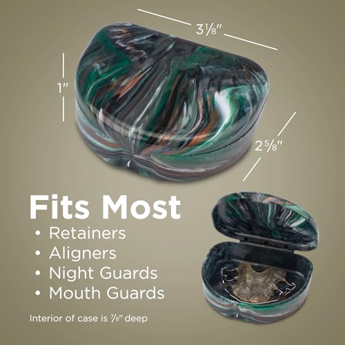 Practicon Marble Retainer Cases, Orthodontic Aligner Case, Mouth Guard Holder (3 Pack) (Camo) - color: Camo