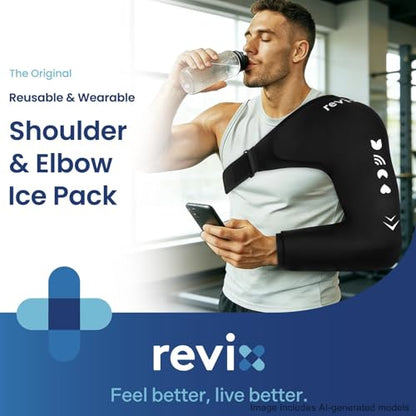 REVIX Ice Wrap for Shoulder & Arm, Reusable Cold Sleeve, M | For Pitchers, Volleyball Players & Athletes, Eases Elbow & Shoulder Pain, Speeds Muscle Recovery for Post-Workout & Daily Use - style: Medium