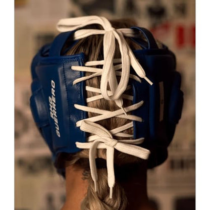 RIVAL Boxing RHG-Guerrero Headgear, Superior Visibility, Lacing Adjustment System, Handcrafted All-Leather Construction, Ergonomic Design - color: Blue, size: X-Large