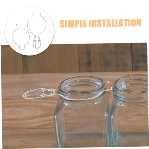 Ciieeo 2pcs Stainless Steel Replacement Wire Clamps for Glass Jars - Sealing Buckles for Wide Mouth Mason Jars & Storage Canisters - Secure Locking Clips for Airtight Food Storage