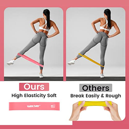 WIKDAY Resistance Bands with Handles for Exercise,beginners - color: 150LBS COLOR-PINK LOOP