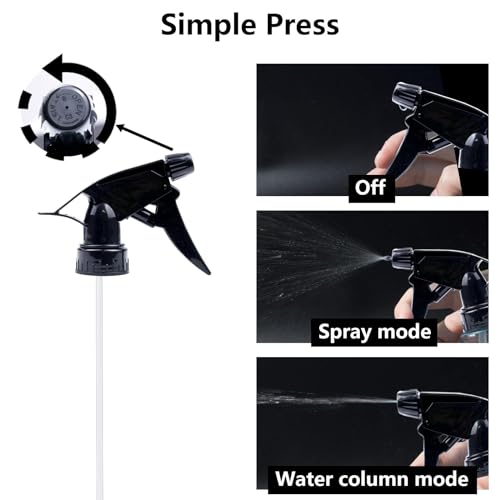 6pcs Spray Bottle Replacement Nozzle Mist Spray & Stream Sprayer Reusable with Tube Tops Fit Standard 28/400 Neck Bottles for Kitchen, Garden and Office Cleaning Supplies
