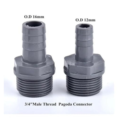 1~20 Pcs 1/2"~3/4" Male Thread To OD 8~16mm Pagoda Connector Soft Water Tube Adapter Aquarium Garden Irrigation Hose Fittings(1 I 2inch to 8mm,5pcs) - color: 1 I 2inch to 8mm, size: 5pcs
