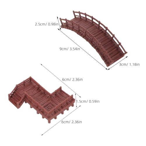 ibasenice 4pcs Micro Landscape Ornaments Aquarium Statue Decorations Z-Shaped Bridge and Mini Arch for Fish Tank Landscaping Asian Bonsai Fairy Garden Figures